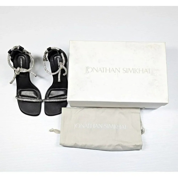 Jonathan Simkhai Dalton Women's Crystal Knot Black Sandal Size 36 EU (MSRP $595) - Picture 3 of 10